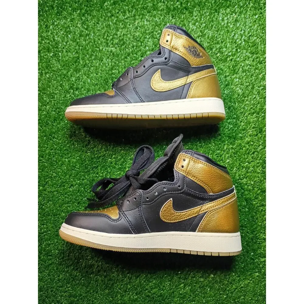 Unleash Your Style: Nike Air Jordan 1 Retro High OG Black Gold 5.5Y